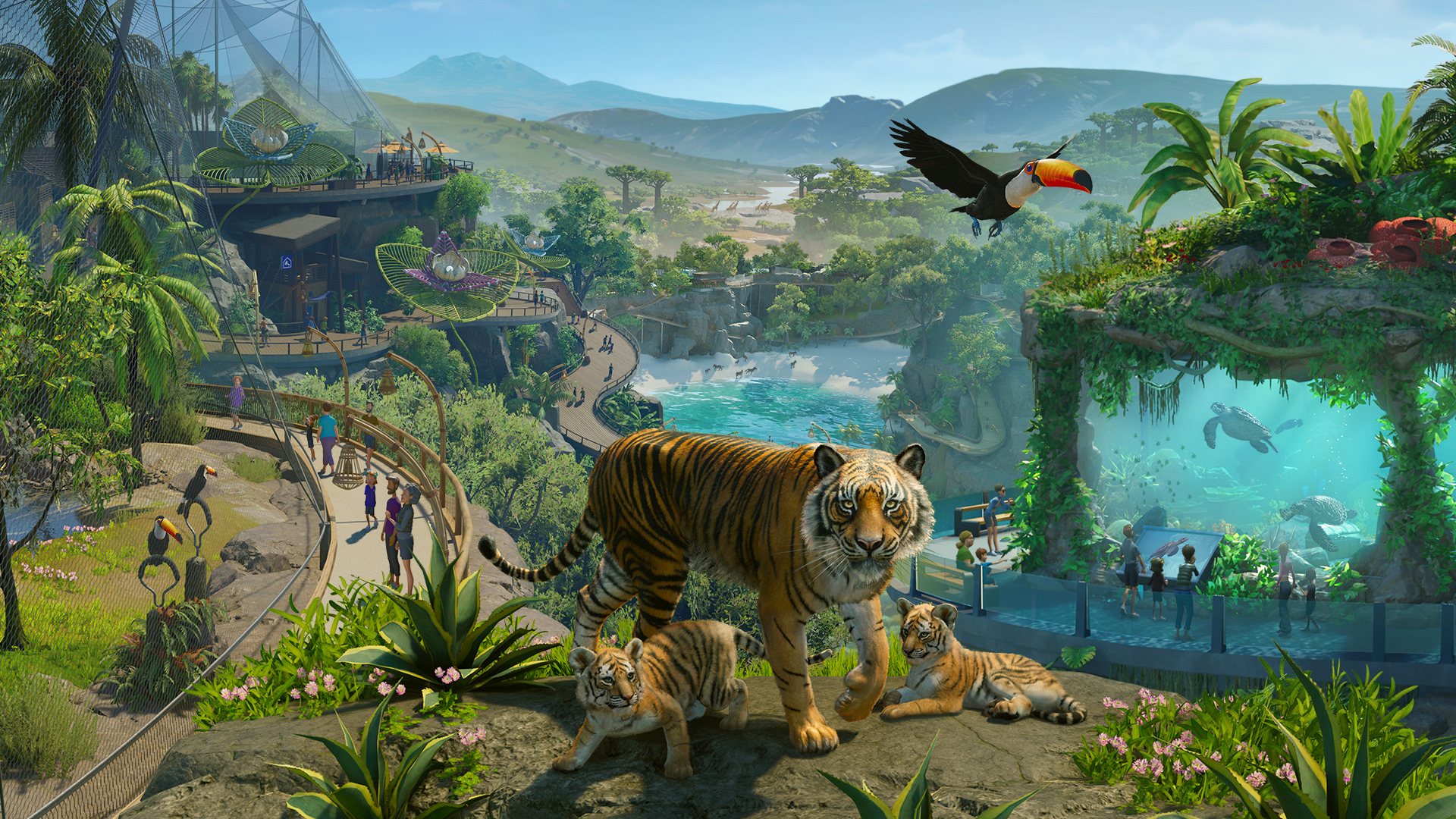 Planet Zoo 2 pridá akváriá, voliéry aj prírodné rezervácie